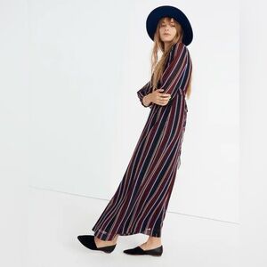 NWT Madewell Wrap-Around Maxi Dress in Stockdale Stripe Size 0
